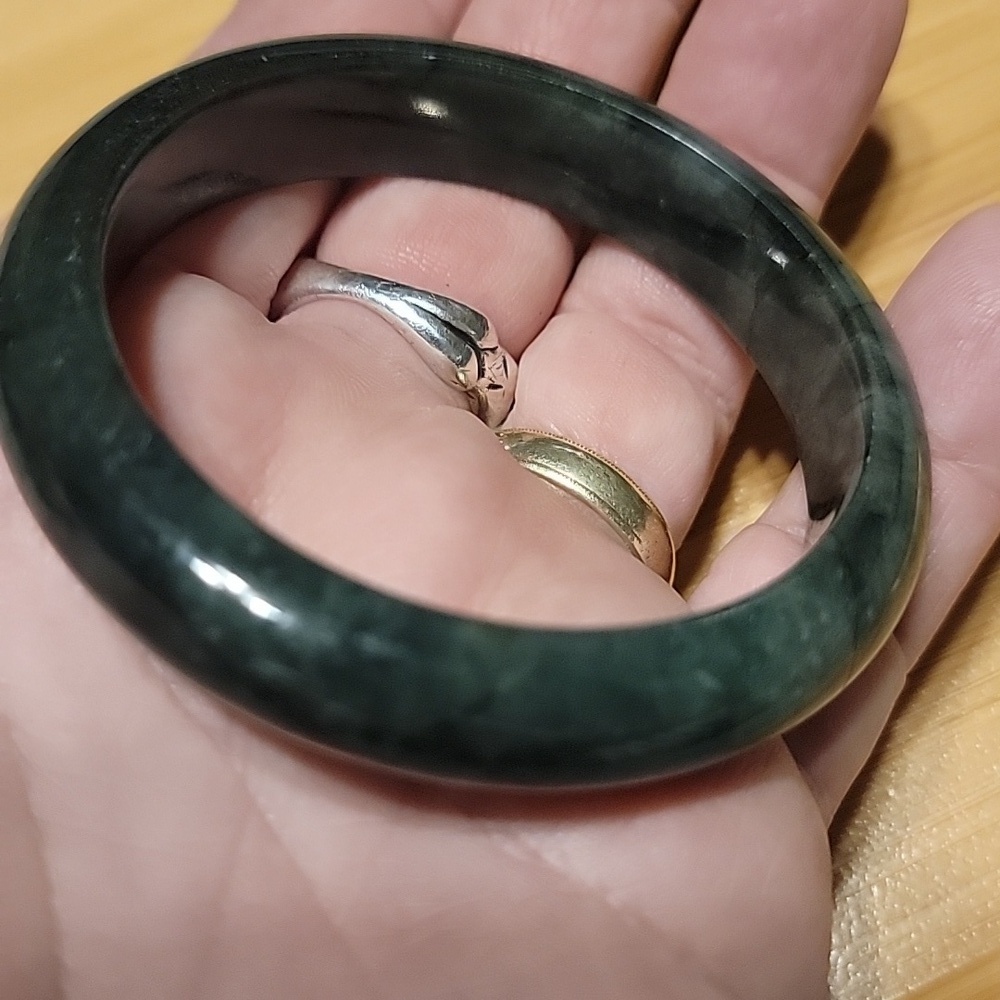Bangle Jadeite Jade 314ct 13x9mm Natural Handmade Natural Gemstone  2.2 Inches - Picture 7 of 10